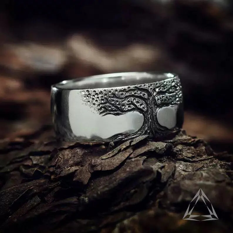 Simple Retro Carved Tree of Life Ring - Epic Deals USA