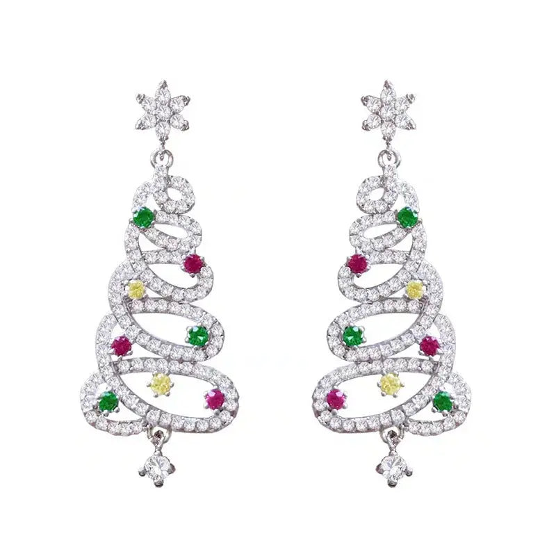 Christmas Tree Rhinestone Earrings - Epic Deals USA