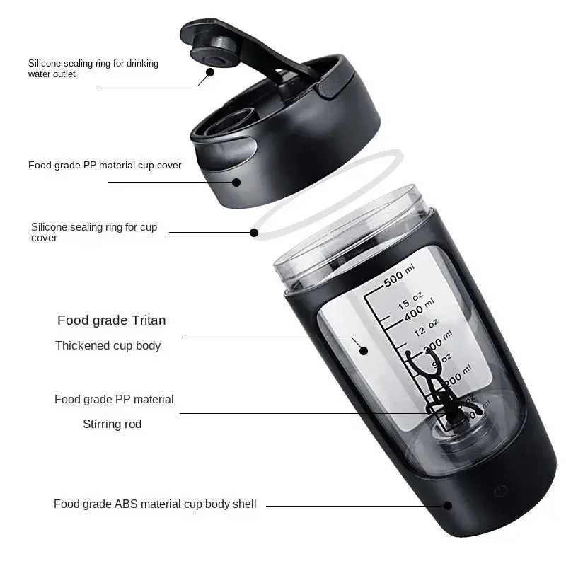 Electric Portable Whey Protein Shaker Bottle - Epic Deals USA