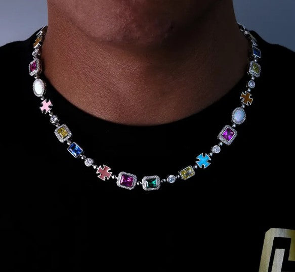 Gold-Plated Hip-Hop Gemstone Necklace - Epic Deals USA