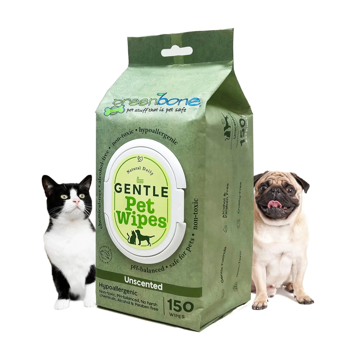 Greenbone Gentle Pet Wipes Unscented 150 Wipes Epic Deals USA