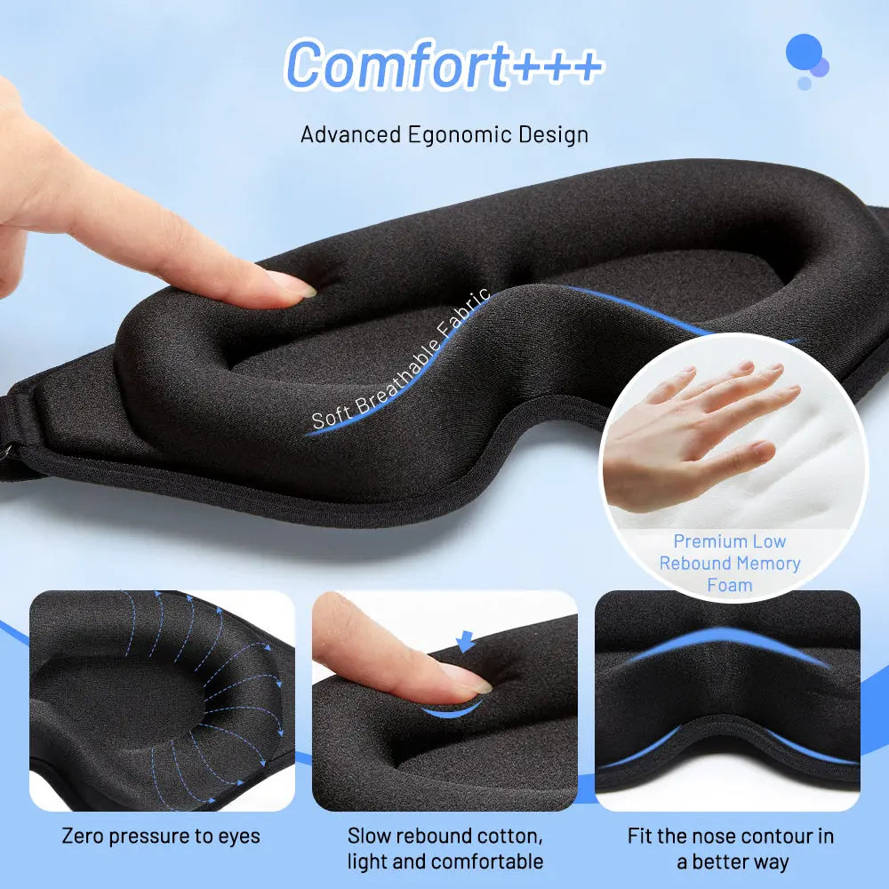 3D Natural Memory Foam Sleep Mask for Comfort - Epic Deals USA