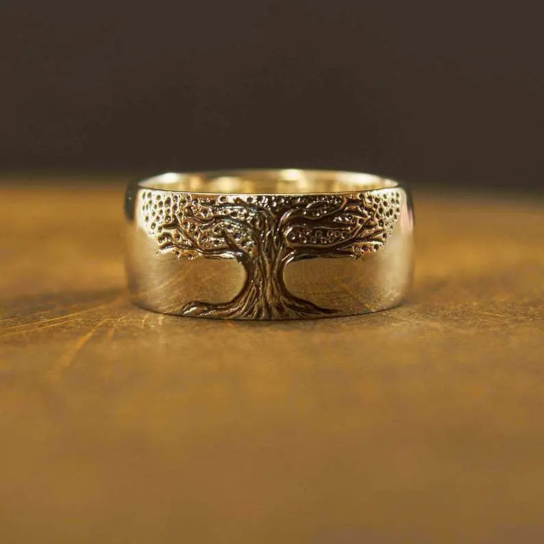 Simple Retro Carved Tree of Life Ring - Epic Deals USA