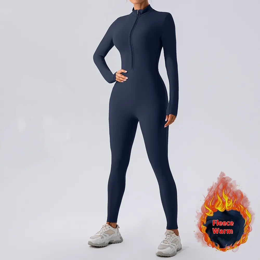 Fleece-Lined Yoga Jumpsuit - Epic Deals USA
