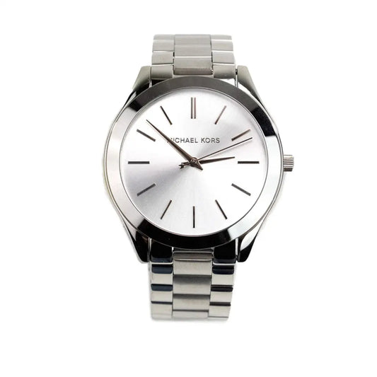 Michael Kors Slim Runway Mono Silver-Toned Silver Dial Watch - Epic Deals USA
