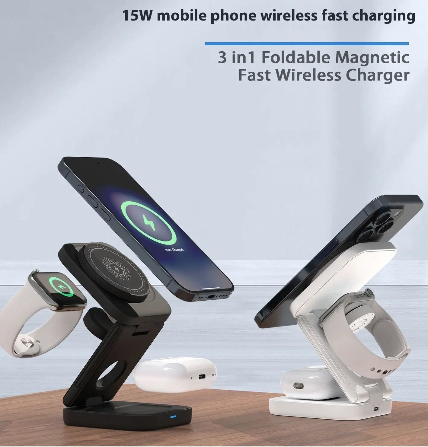 3 IN 1 FOLDABLE WIRELESS CHARGER - Epic Deals USA