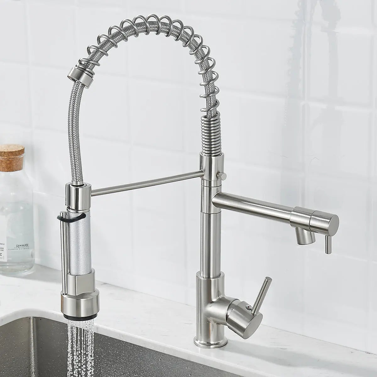 Brushed Nickel Dual-Function Kitchen Faucet Epic Deals USA
