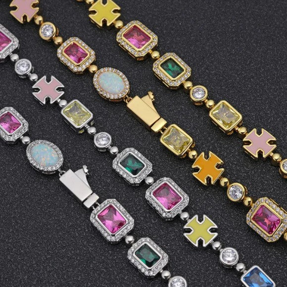 Gold-Plated Hip-Hop Gemstone Necklace - Epic Deals USA