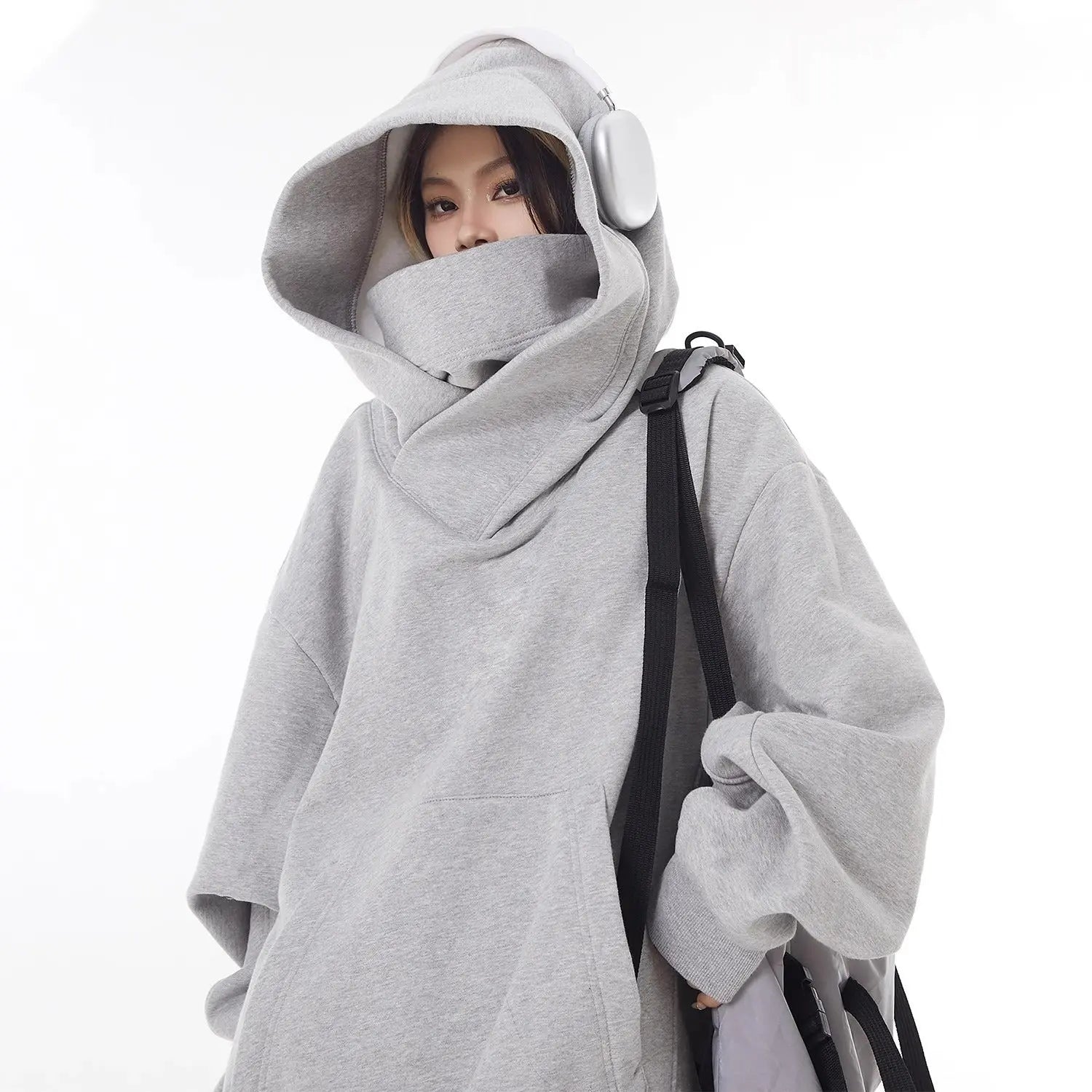Loose High Collar Fleece Lined Hoodie - Epic Deals USA
