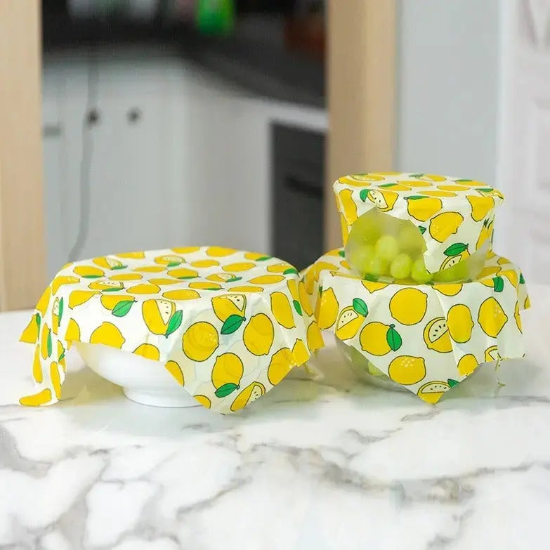 Cotton Beeswax Fresh-Keeping Cloth reusable eco-friendly organic cotton and beeswax wraps in various colors and sizes replacing plastic wrap
