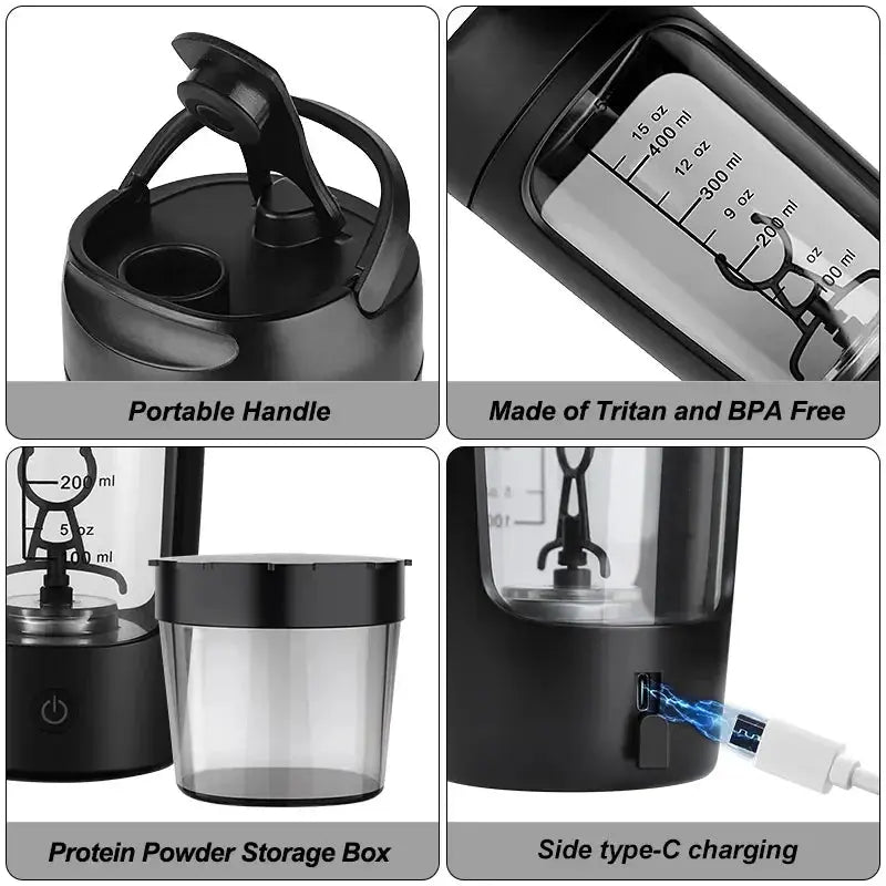 Electric Portable Whey Protein Shaker Bottle - Epic Deals USA