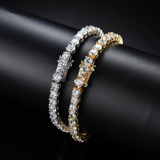 Tennis Chain Copper Zircon Single Row Hip Hop Bracelet My Store