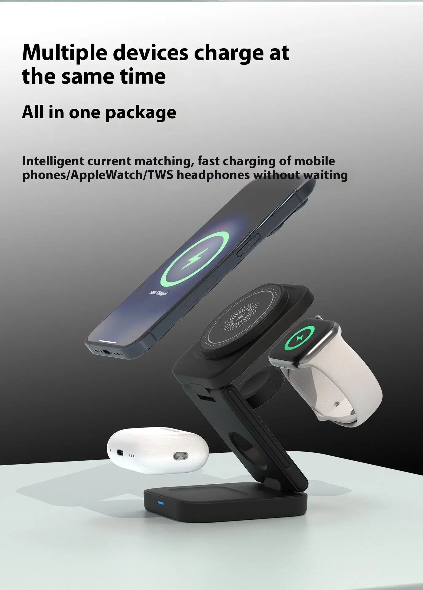 3 IN 1 FOLDABLE WIRELESS CHARGER - Epic Deals USA