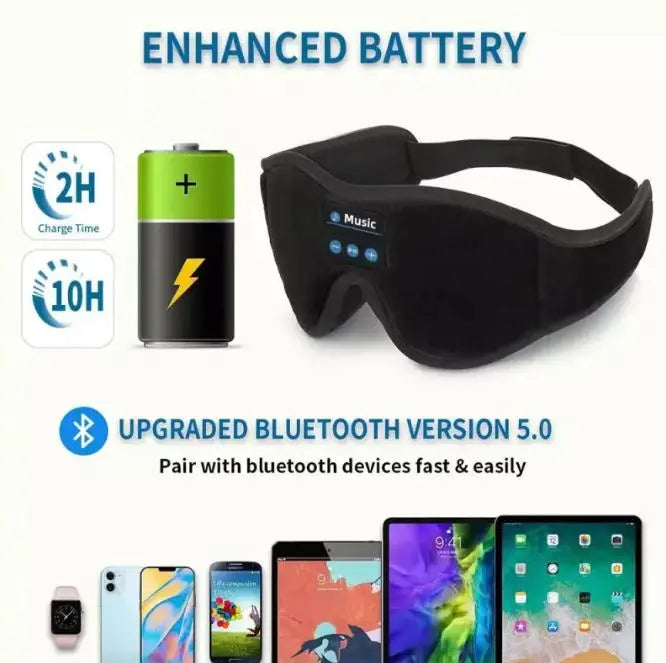 3D Eye Mask Bluetooth 50 Unlimited Music Stereo - Epic Deals USA