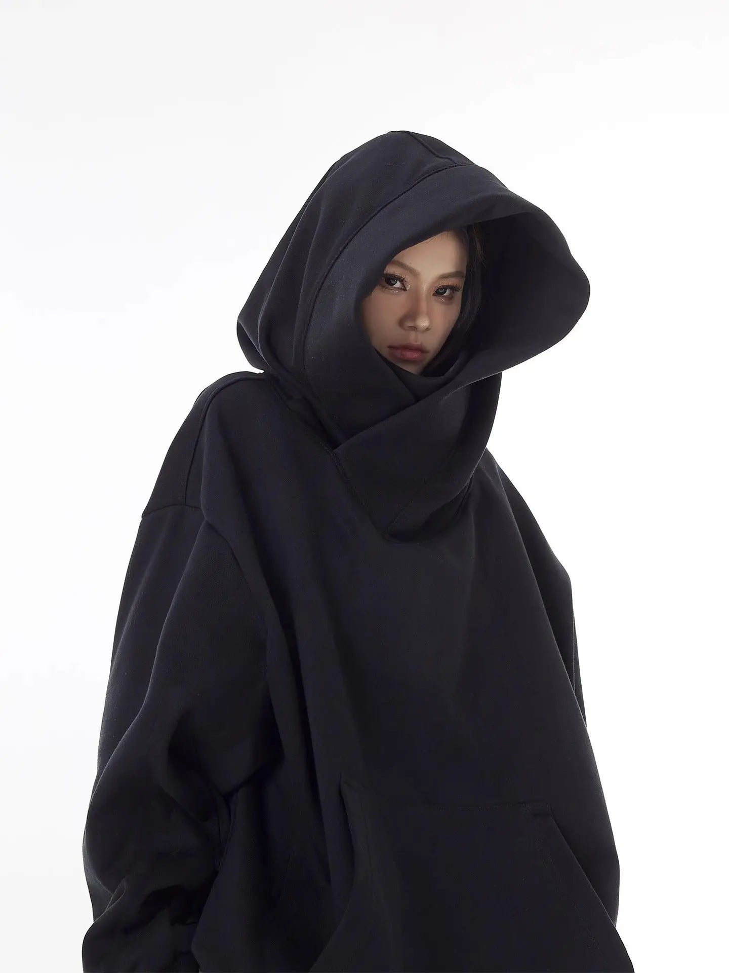 Loose High Collar Fleece Lined Hoodie - Epic Deals USA