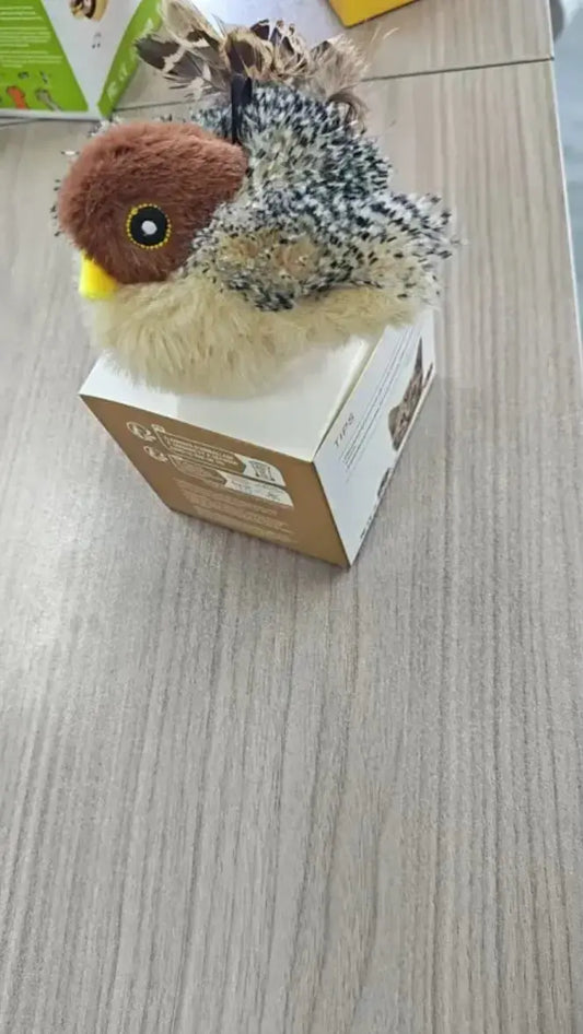Soft plush bird pet toy in sparrow, duck, and swallow designs for interactive indoor play