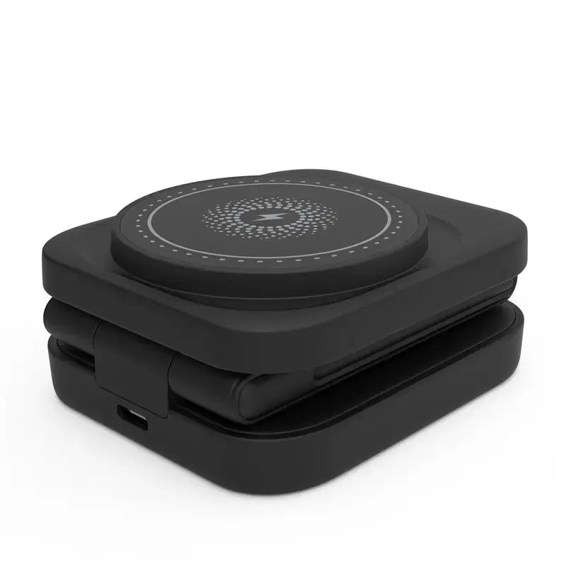 30W 3-in-1 magnetic foldable wireless charger for iPhone, Apple Watch, and AirPods with compact portable design