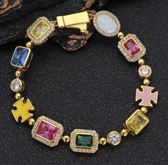 Gold-Plated Hip-Hop Gemstone Necklace - Epic Deals USA