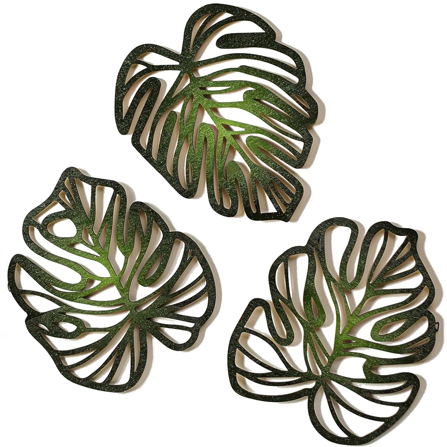 Palm Leaves Wood Wall Decor 3Pcs Tropical Wall Art Jungle Decor Wooden Natural Leaves Plant Wall Decor Vintage Tropical Plant Plaque for Home Living Room Kitchen Bedroom Bathroom & Garden Green - Epic Deals USA