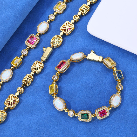 Gold-Plated Hip-Hop Gemstone Necklace - Epic Deals USA