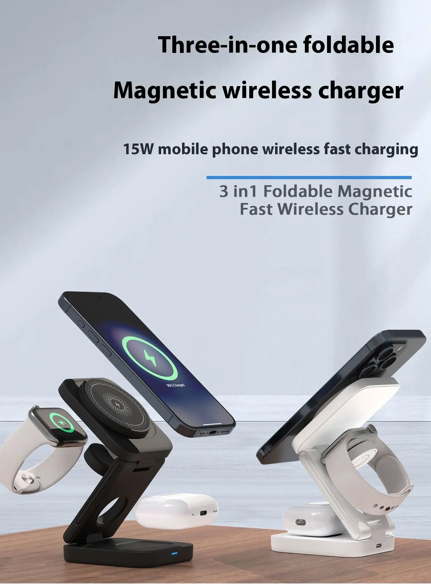 3 IN 1 FOLDABLE WIRELESS CHARGER - Epic Deals USA