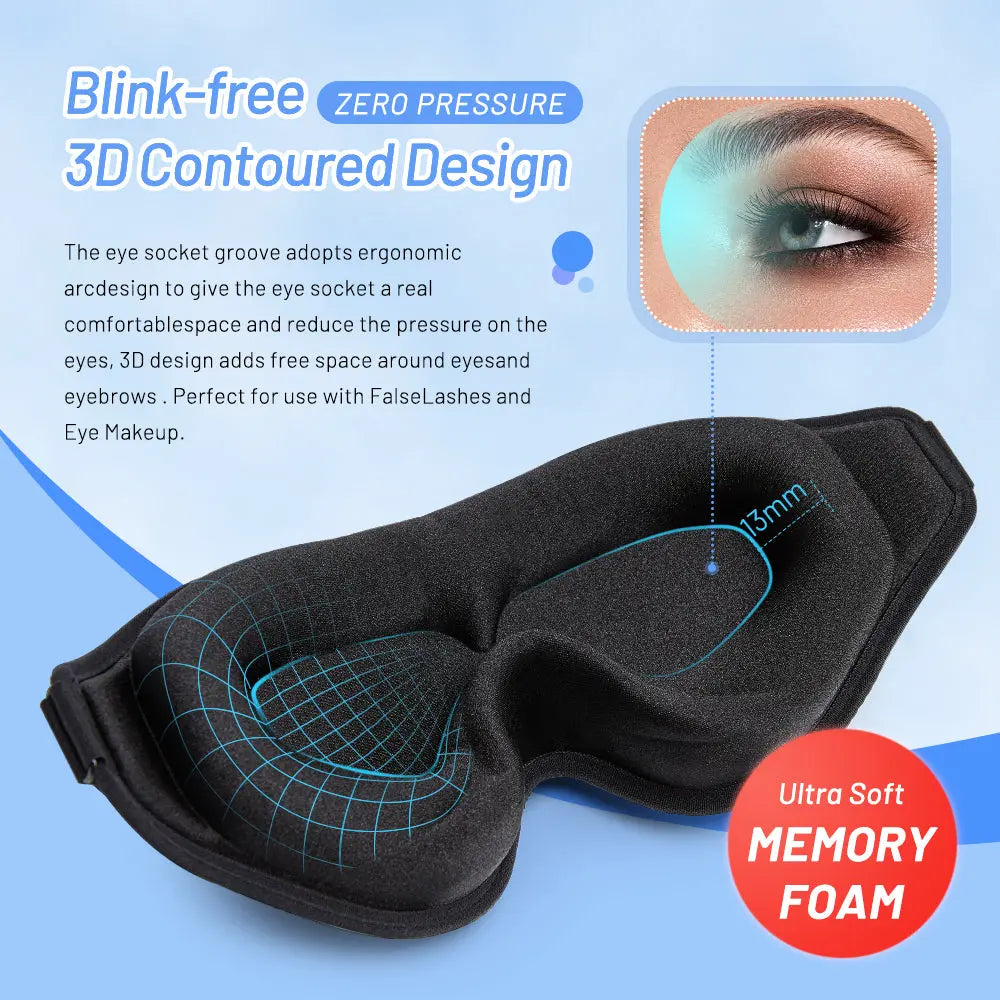 3D Natural Memory Foam Sleep Mask for Comfort - Epic Deals USA