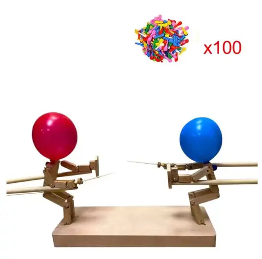 Handmade Balloon Heads Wooden Fighter Puppets - Epic Deals USA