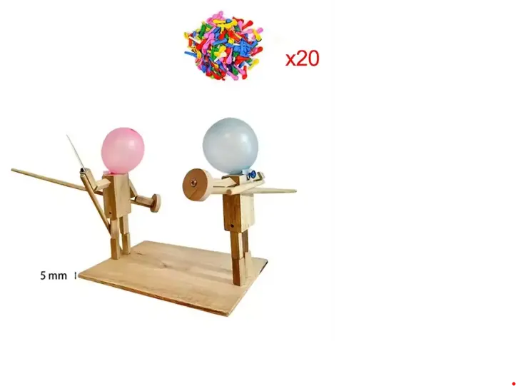 Handmade Balloon Heads Wooden Fighter Puppets - Epic Deals USA