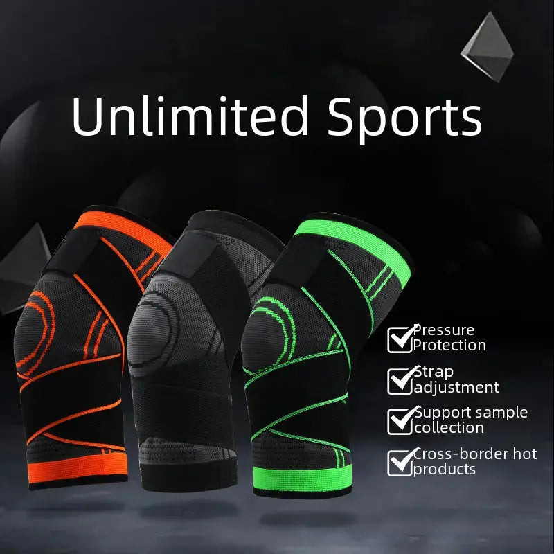 Men's compression knee brace in black for sports and fitness activities